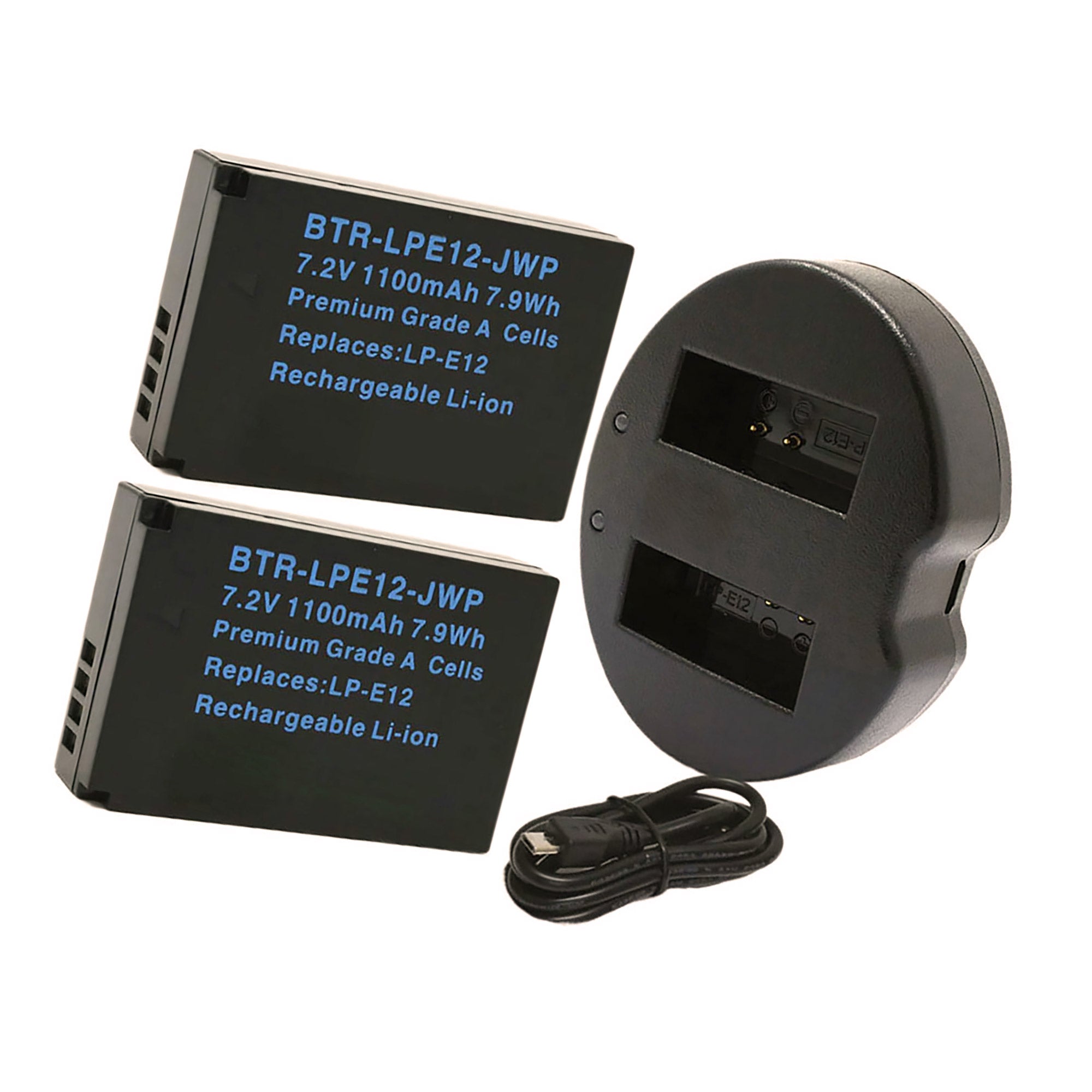 Pickle Power 2 Batterie LP-E12 + Caricatore USB: Per Canon EOS M E SX70! - 4