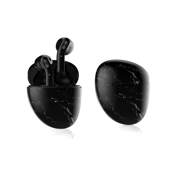 Marble Pebble Twin Bluetooth Headphones Black Pebble