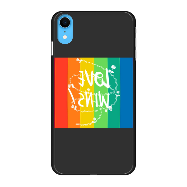 Love Wins Back Printed Hard Phone Case Black Apple iPhone 7-8 Plus