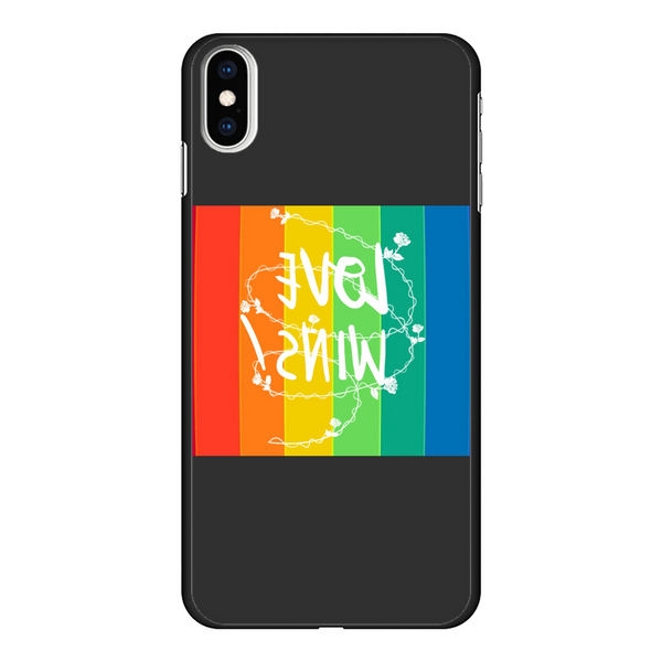 Love Wins Back Printed Hard Phone Case Black Apple iPhone Xr