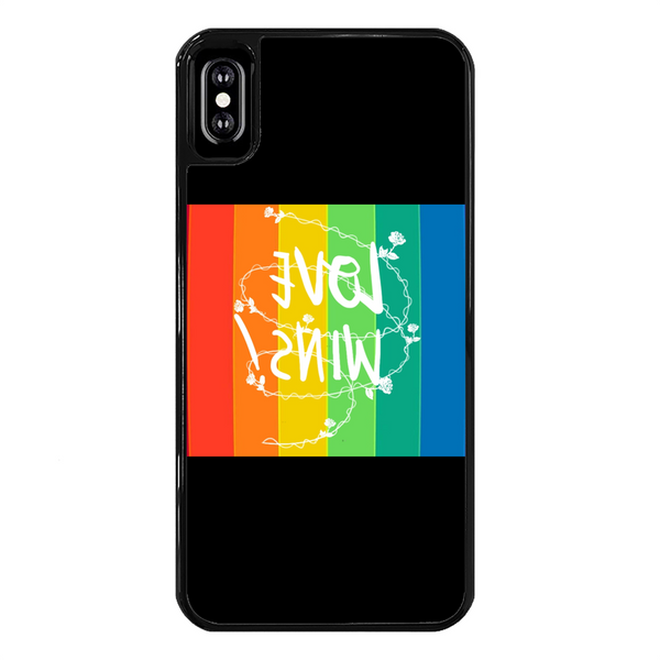Love Wins Back Printed Hard Phone Case Black Apple iPhone Xs Max