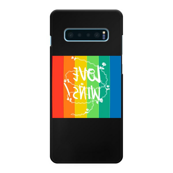 Love Wins Back Printed Hard Phone Case Black Samsung Galaxy S10 Plus