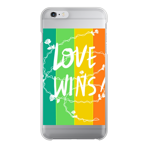 Love Wins Back Printed Hard Phone Case Transparent Apple iPhone 6-6s Transparent Hard Case
