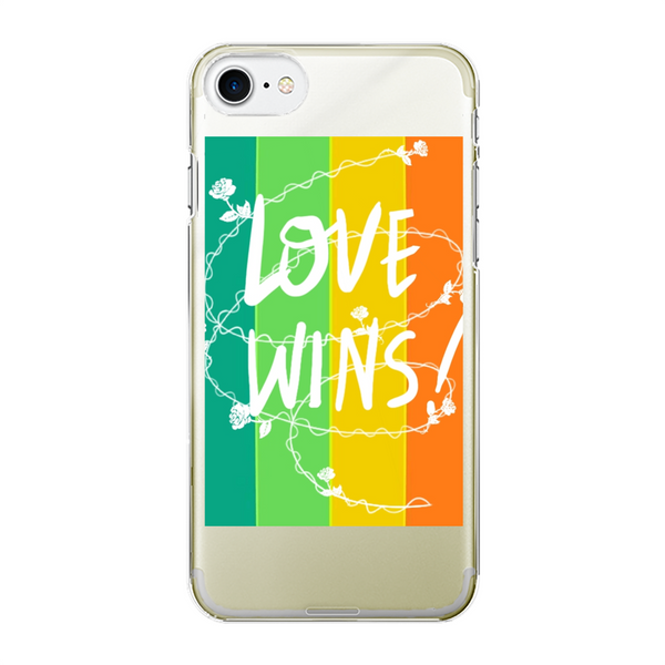 Love Wins Back Printed Hard Phone Case Transparent Apple iPhone 7/8Apple iPhone 7/8 Transparent Hard Case
