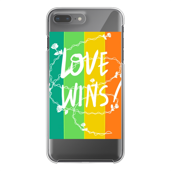 Love Wins Back Printed Hard Phone Case Transparent Apple iPhone 7-8 Plus Transparent Hard Case