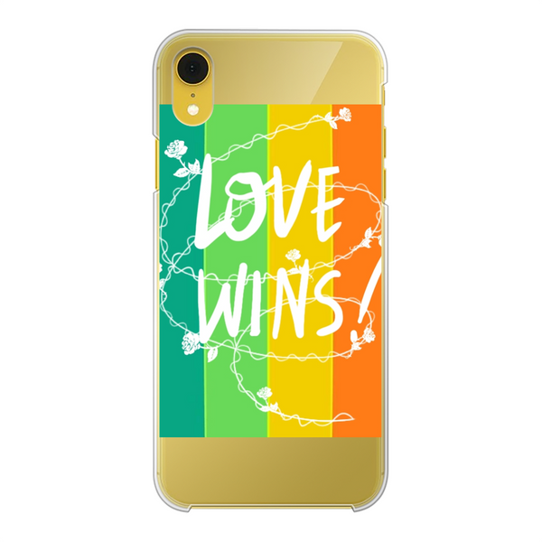 Love Wins Back Printed Hard Phone Case Transparent Apple iPhone Xr Transparent Hard Case