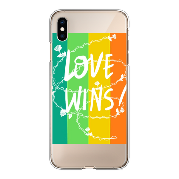Love Wins Back Printed Hard Phone Case Transparent Apple iPhone Xs Max Transparent Hard Case