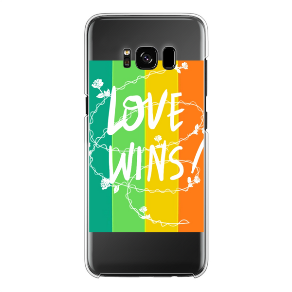Love Wins Back Printed Hard Phone Case Transparent Samsung Galaxy S8 Transparent Hard Case