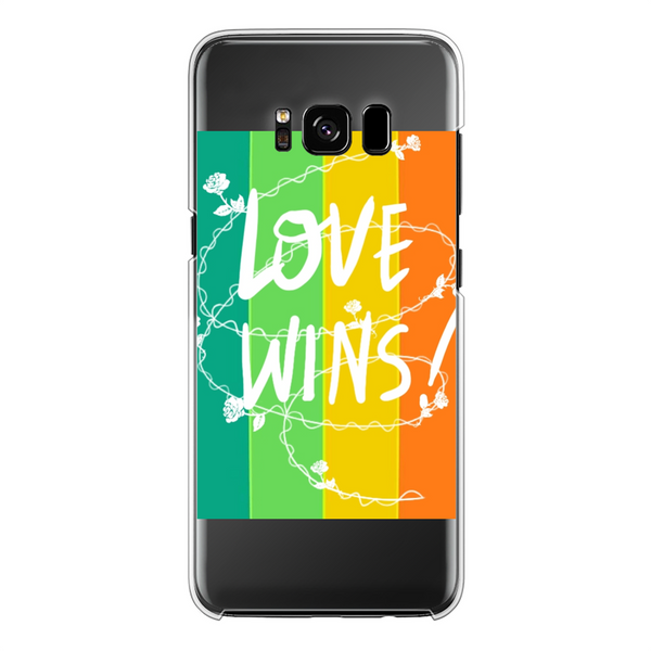 Love Wins Back Printed Hard Phone Case Transparent Samsung Galaxy S8 Plus Transparent Hard Case