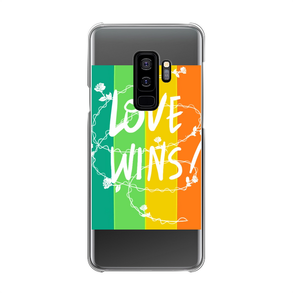 Love Wins Back Printed Hard Phone Case Transparent Samsung Galaxy S9 Plus Transparent Hard Case