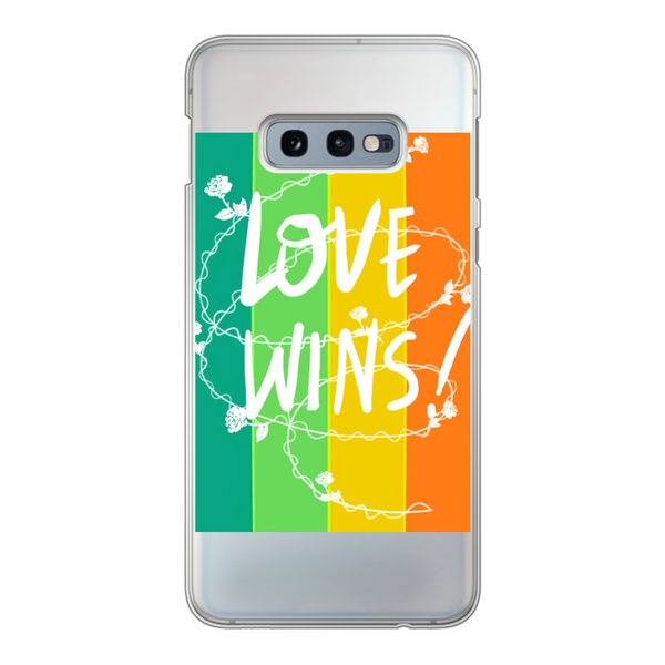 Love Wins Back Printed Hard Phone Case Transparent Samsung Galaxy S10E Transparent Hard Case