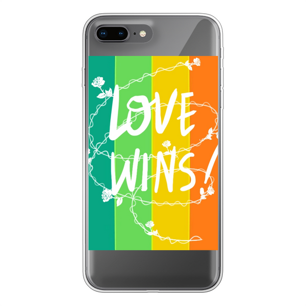 Love Wins Back Printed Soft Phone Case Transparent Apple iPhone 7-8 Plus Transparent Soft Case