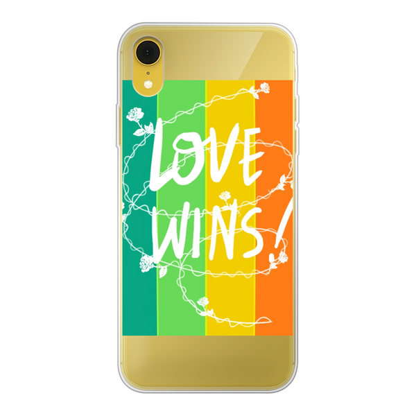 Love Wins Back Printed Soft Phone Case Transparent Apple iPhone Xr Transparent Soft Case