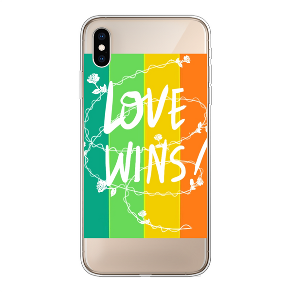 Love Wins Back Printed Soft Phone Case Transparent Apple iPhone Xs Max Transparent Soft Case