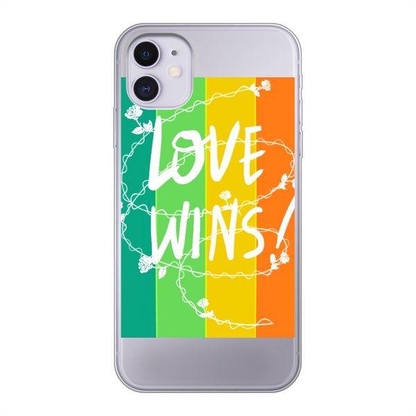 Love Wins Back Printed Soft Phone Case Transparent Apple iPhone 11 Soft Case