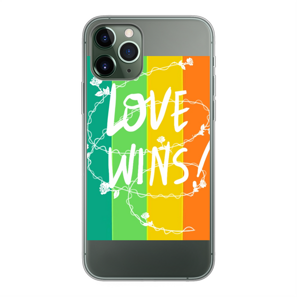 Love Wins Back Printed Soft Phone Case Transparent Apple iPhone 11 Pro Soft Case