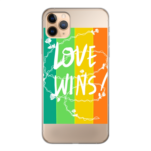 Love Wins Back Printed Soft Phone Case Transparent Apple iPhone 11 Pro Max Soft Case