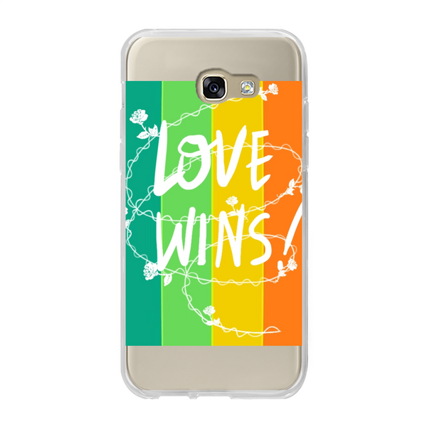 Love Wins Back Printed Soft Phone Case Transparent Samsung Galaxy A5 (2017) Soft Case