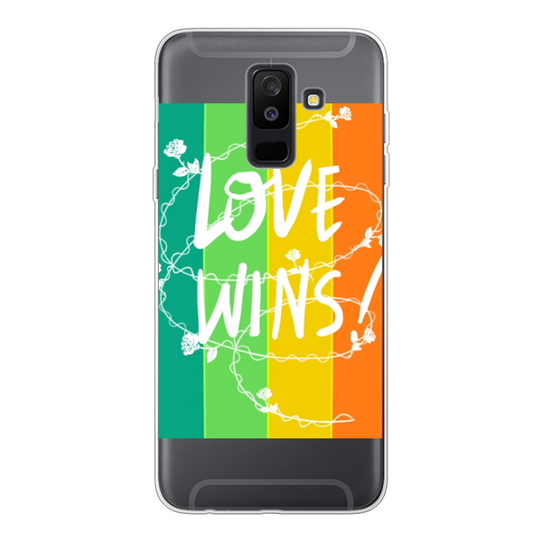 Love Wins Back Printed Soft Phone Case Transparent Samsung Galaxy A6 Plus (2018) Soft Case