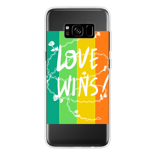 Love Wins Back Printed Soft Phone Case Transparent Samsung Galaxy S8 Plus Soft Case