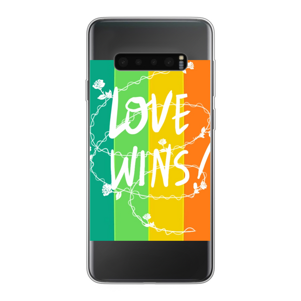 Love Wins Back Printed Soft Phone Case Transparent Samsung Galaxy S10 Soft Case