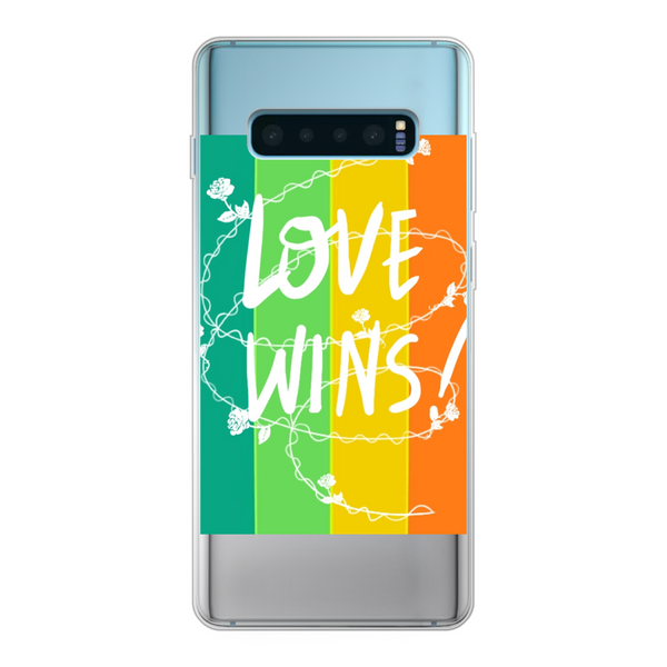 Love Wins Back Printed Soft Phone Case Transparent Samsung Galaxy S10 Plus Soft Case
