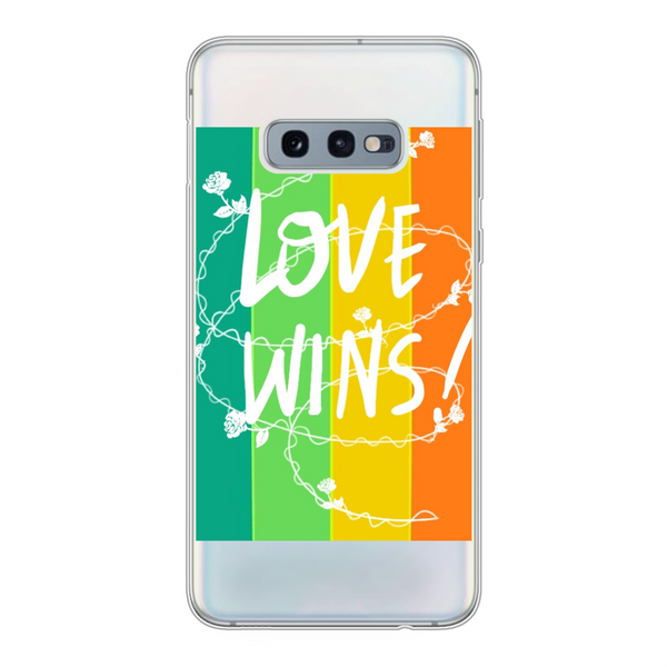Love Wins Back Printed Soft Phone Case Transparent Samsung Galaxy S10E Soft Case