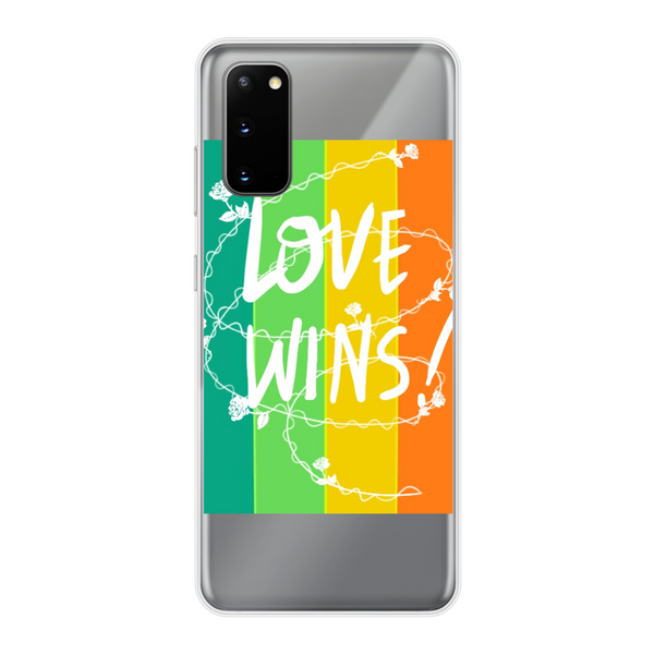 Love Wins Back Printed Soft Phone Case Transparent Samsung Galaxy S20 Transparent Soft Case