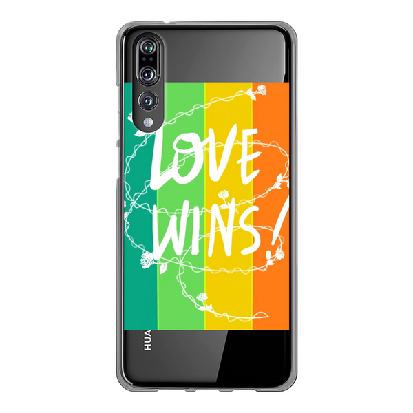 Love Wins Back Printed Soft Phone Case Transparent Huawei P20 Soft Case