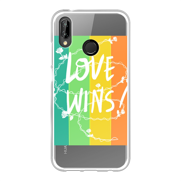 Love Wins Back Printed Soft Phone Case Transparent Huawei P20 Lite Soft Case