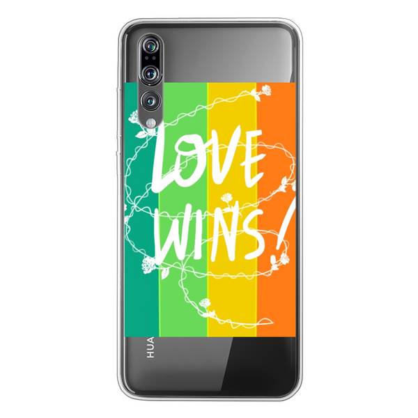 Love Wins Back Printed Soft Phone Case Transparent Huawei P20 Pro Soft Case