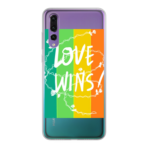 Love Wins Back Printed Soft Phone Case Transparent Huawei P30 Soft Case