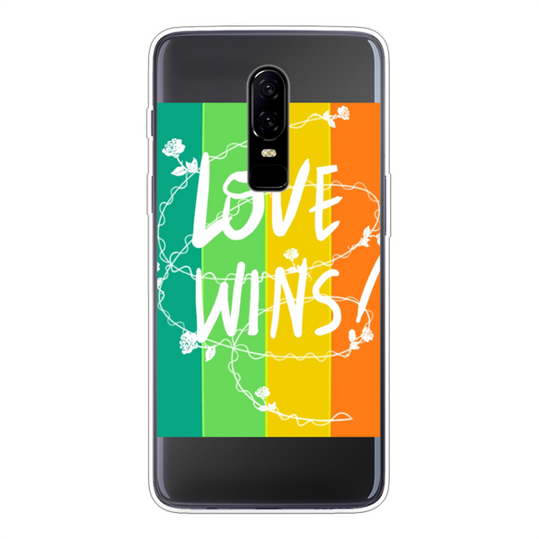Love Wins Back Printed Soft Phone Case Transparent OnePlus 6 Soft Case