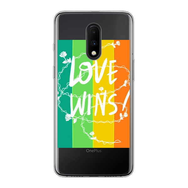Love Wins Back Printed Soft Phone Case Transparent OnePlus 7 Soft Case