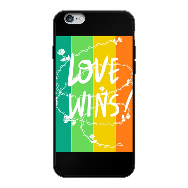 Love Wins Back Printed Soft Phone Case Black Apple iPhone 6-6s Black Soft Case