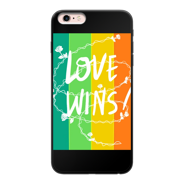 Love Wins Back Printed Soft Phone Case Black Apple iPhone 6-6s Plus Black Soft Case