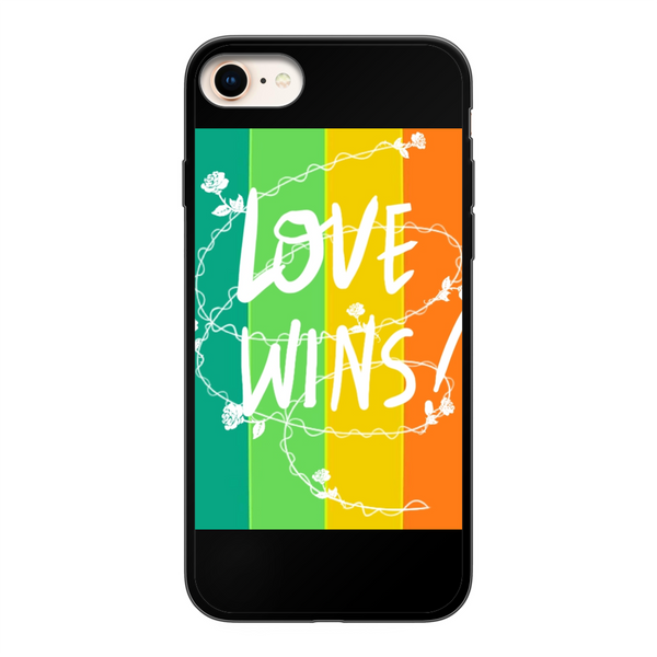 Love Wins Back Printed Soft Phone Case Black Apple iPhone 7/8 Black Soft Case