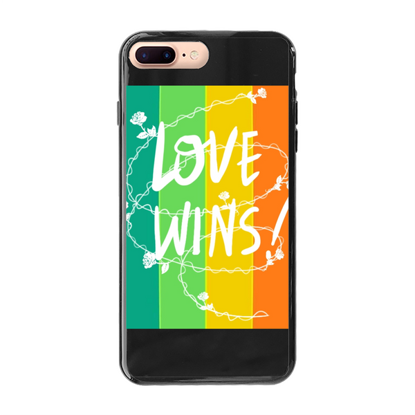 Love Wins Back Printed Soft Phone Case Black Apple iPhone 7-8 Plus Black Soft Case