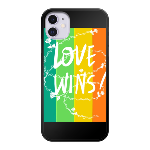 Love Wins Back Printed Soft Phone Case Black Apple iPhone 11 Black Soft Case