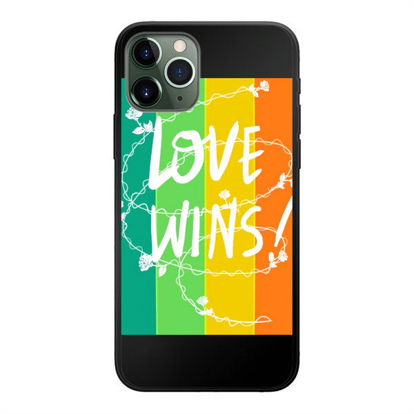 Love Wins Back Printed Soft Phone Case Black Apple iPhone 11 Pro Black Soft Case