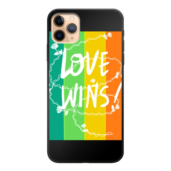 Love Wins Back Printed Soft Phone Case Black Apple iPhone 11 Pro Max Black Soft Case