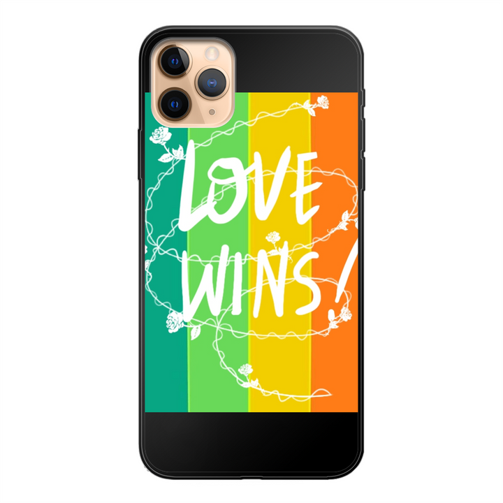 Love Wins Back Printed Soft Phone Case Black Apple iPhone 11 Pro Max Black Soft Case