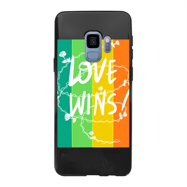 Love Wins Back Printed Soft Phone Case Black Samsung Galaxy S9 Black Soft Case
