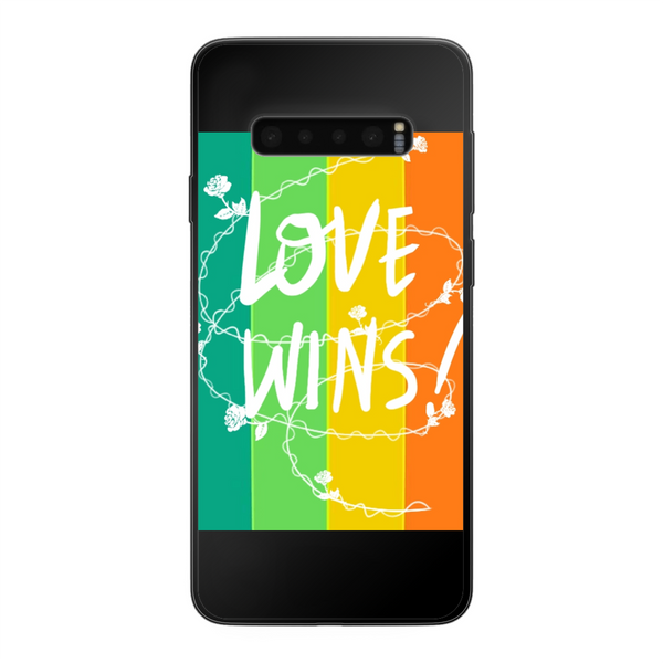 Love Wins Back Printed Soft Phone Case Black Samsung Galaxy S10 Soft Case