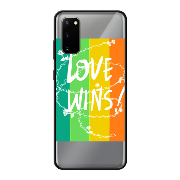 Love Wins Back Printed Soft Phone Case Black Samsung Galaxy S20 Black Soft Case