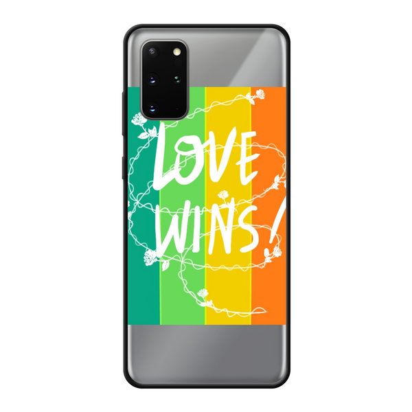 Love Wins Back Printed Soft Phone Case Black Samsung Galaxy S20 Plus Black Soft Case