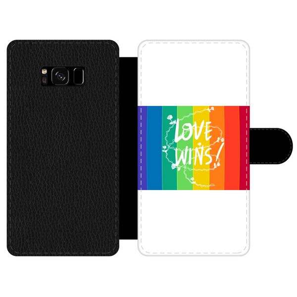 Love Wins Front Printed Wallet Cases Black&White Apple iPhone Xs Max Front Printed Wallet Case