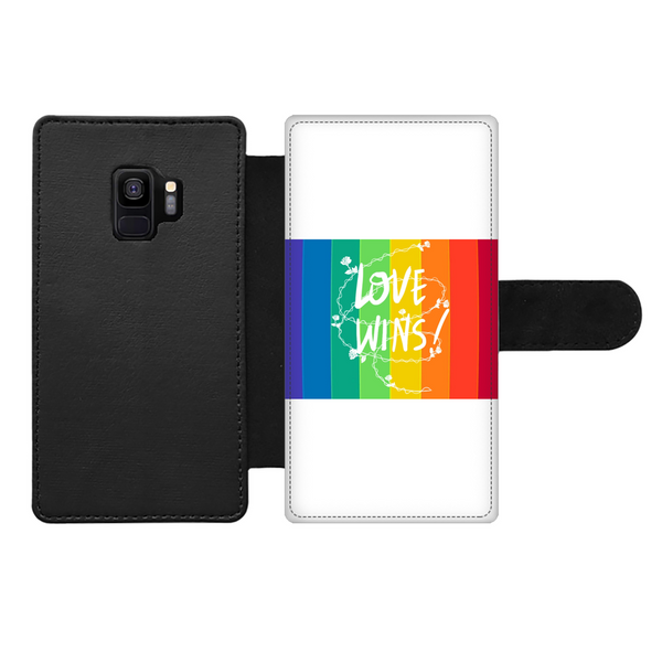 Love Wins Front Printed Wallet Cases Black&White Samsung Galaxy S8 Plus Front Printed Wallet Case