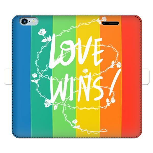 Love Wins Fully Printed Wallet Cases Black&White Apple iPhone 6-6s Fully Printed Wallet Case