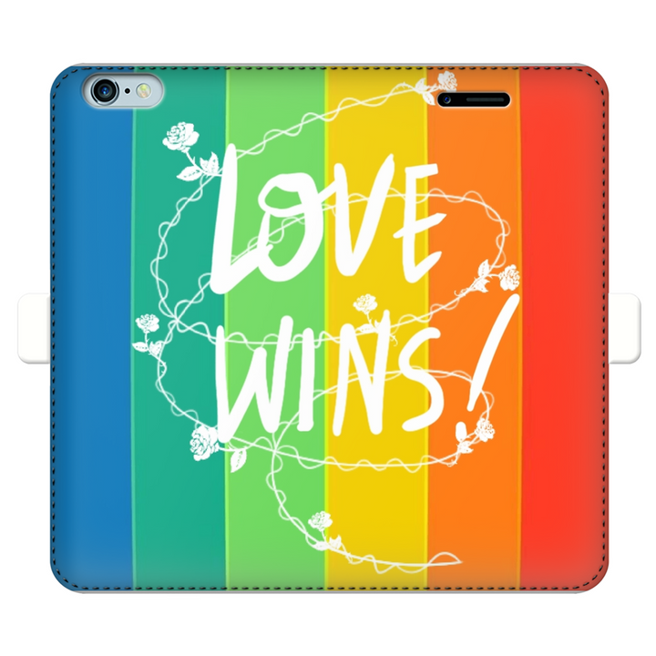 Love Wins Fully Printed Wallet Cases Black&White Apple iPhone 6-6s Fully Printed Wallet Case